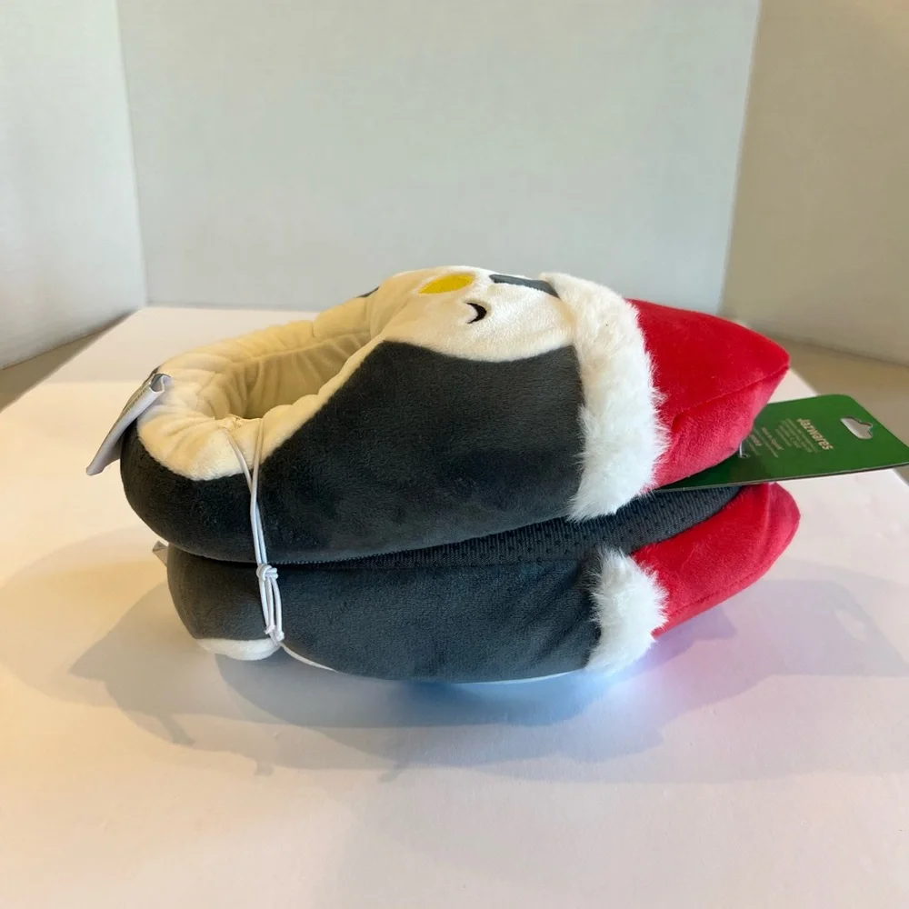 Kids Squishmallows Luna Slipper Penguin Red Santa Hat Sz 13-1 Holiday Christmas